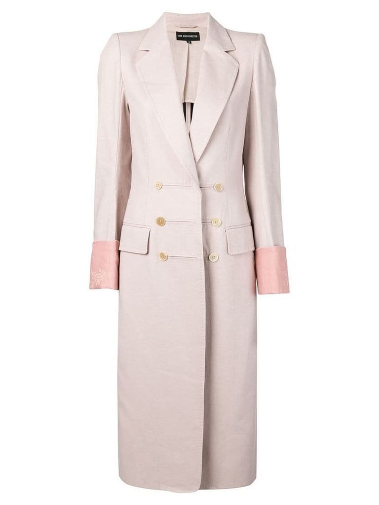 Ann Demeulemeester classic double-breasted coat - Pink