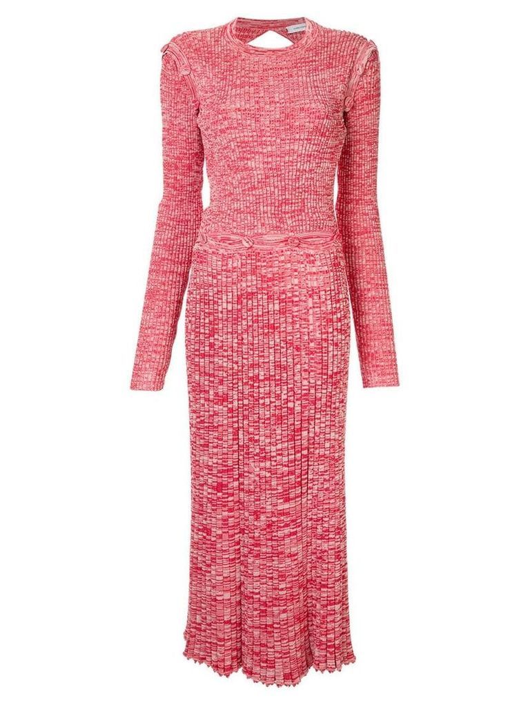 Christopher Esber knitted cold-shoulder dress - Red