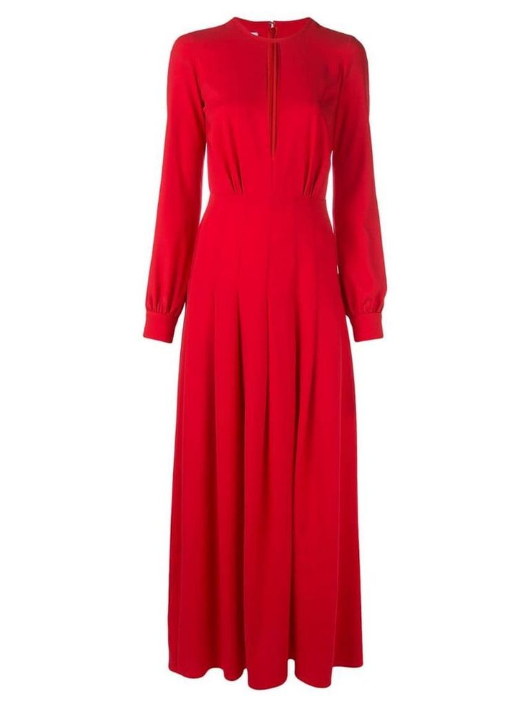 Oscar de la Renta keyhole evening dress - Red
