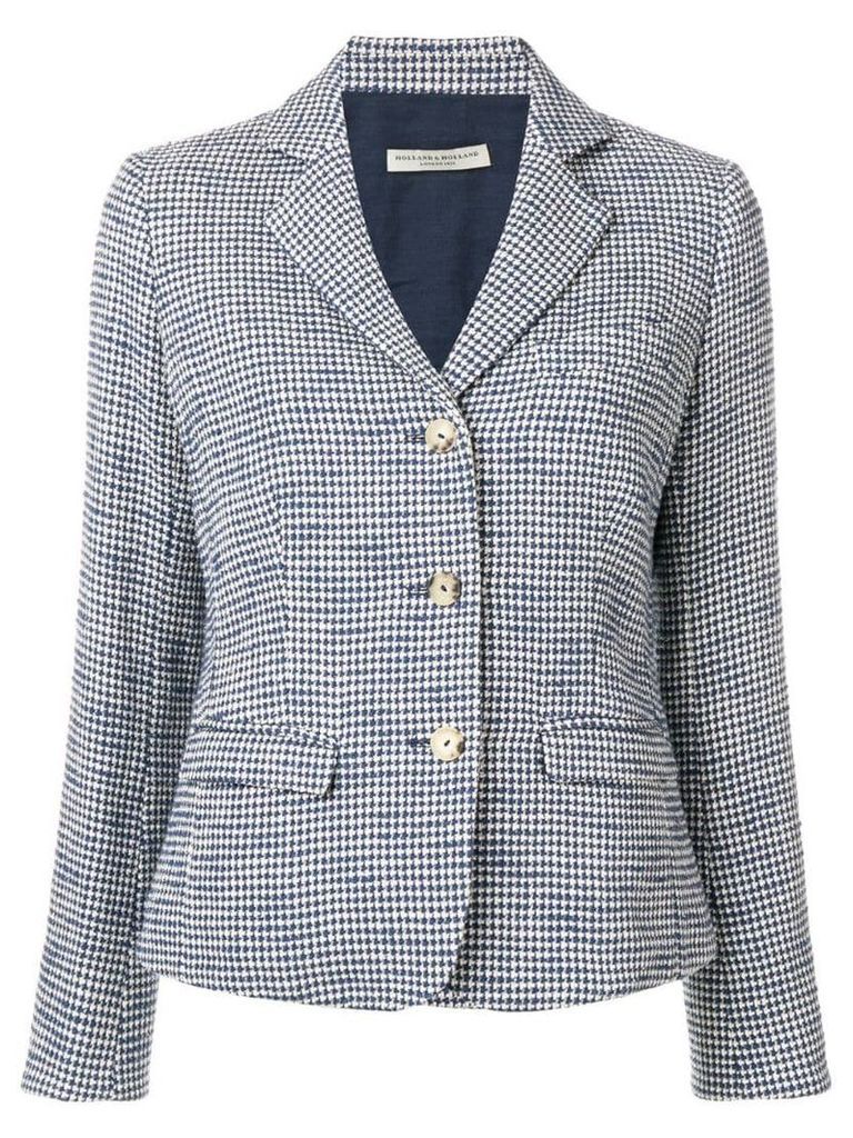 Holland & Holland checked single-breasted blazer - Blue