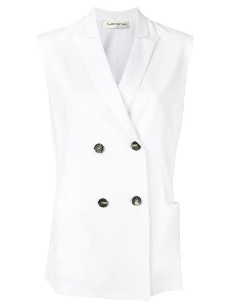 Lamberto Losani button waistcoat - White