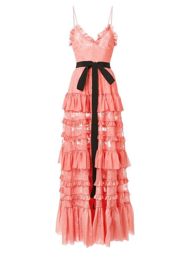 Brognano tiered lace gown - Pink