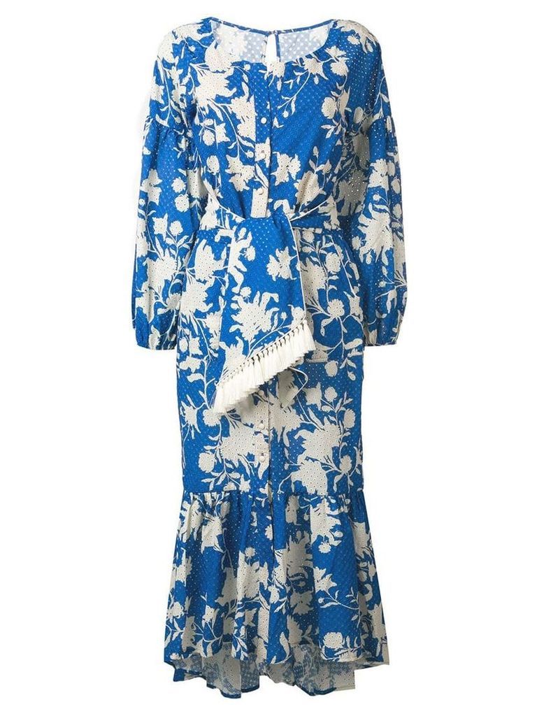 Johanna Ortiz floral asymmetric dress - Blue