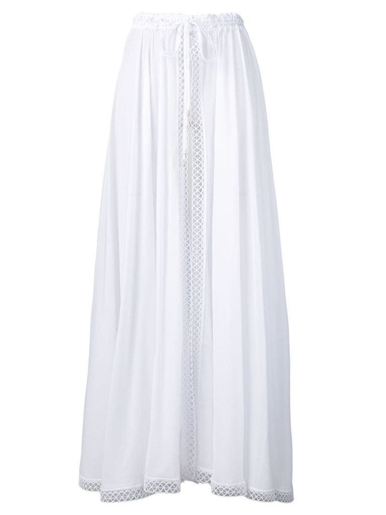Charo Ruiz lace trimmed open skirt - White