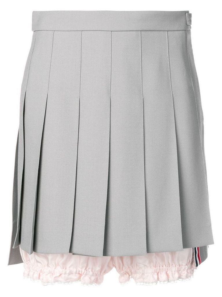 Thom Browne Lace Trim Bloomer Miniskirt - Grey