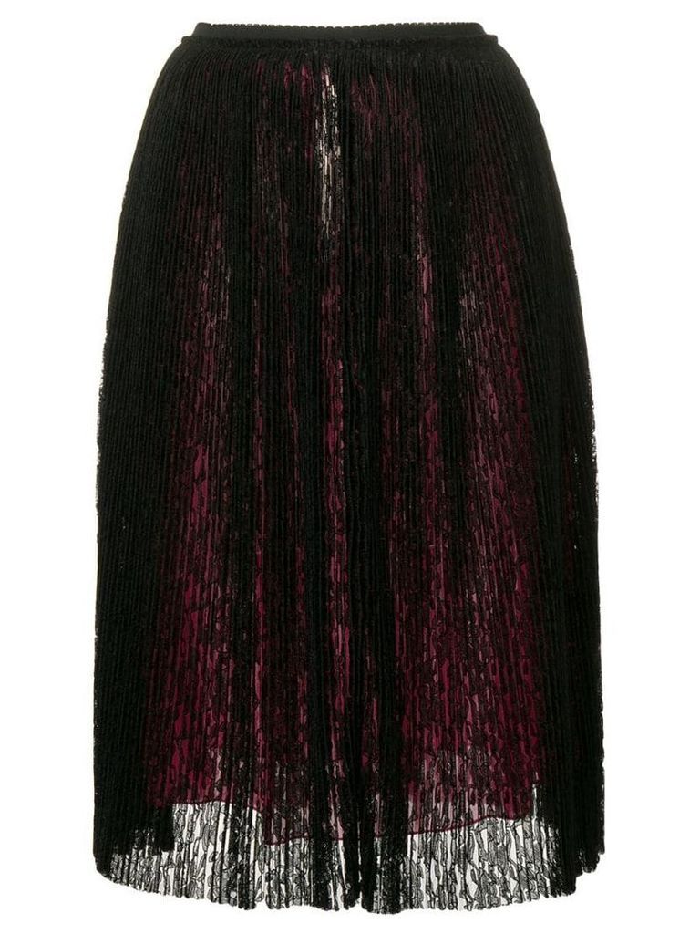 Marco De Vincenzo micro pleated lace skirt - Black