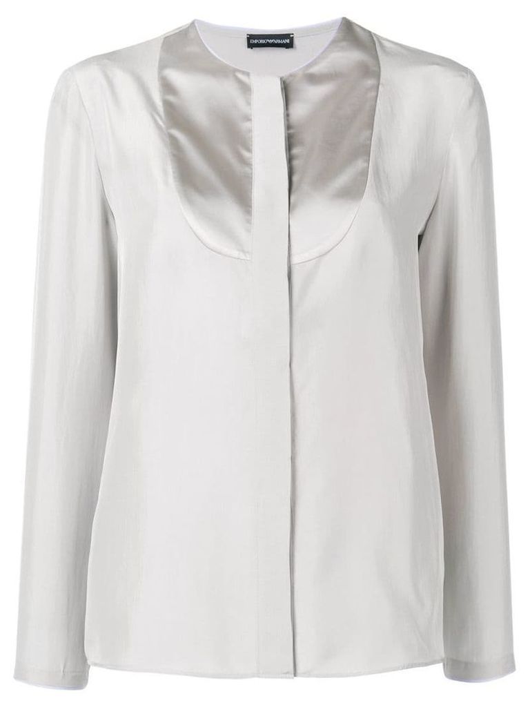 Emporio Armani round-neck blouse - Grey