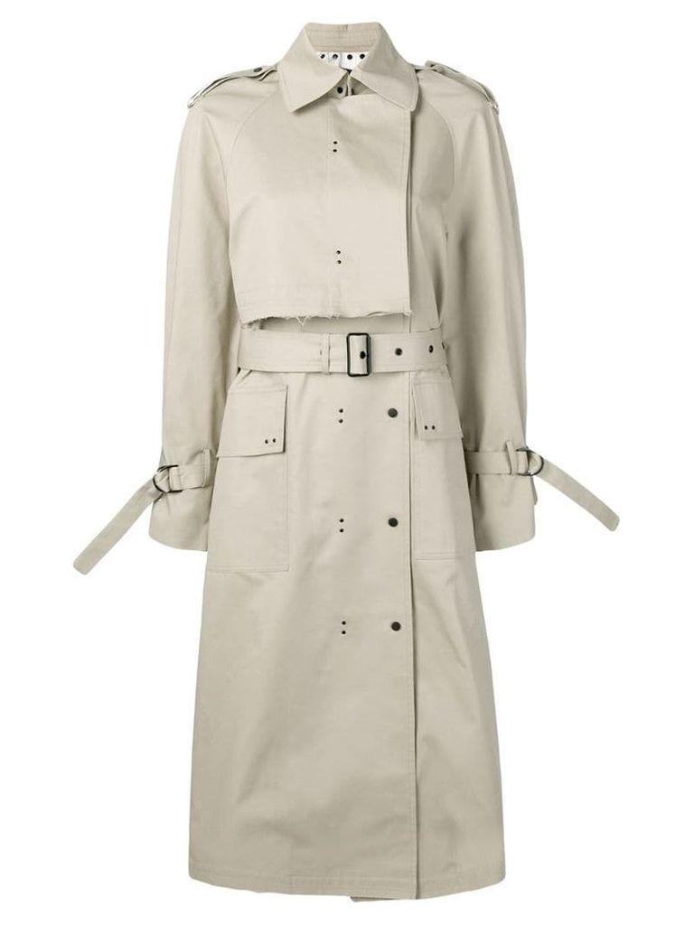 Eudon Choi hooded trench coat - Neutrals