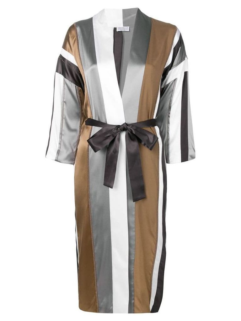 Brunello Cucinelli striped kimono - Grey