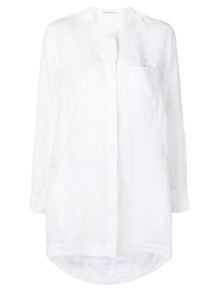 Transit longline plain shirt - White