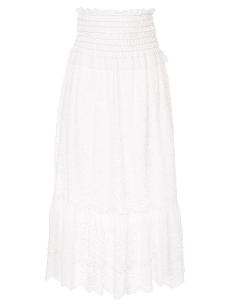 Sea tiered lace skirt - White