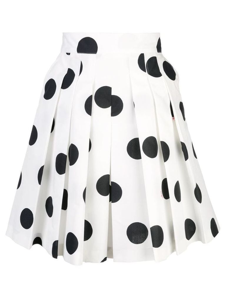 MSGM polka dot pleated skirt - White