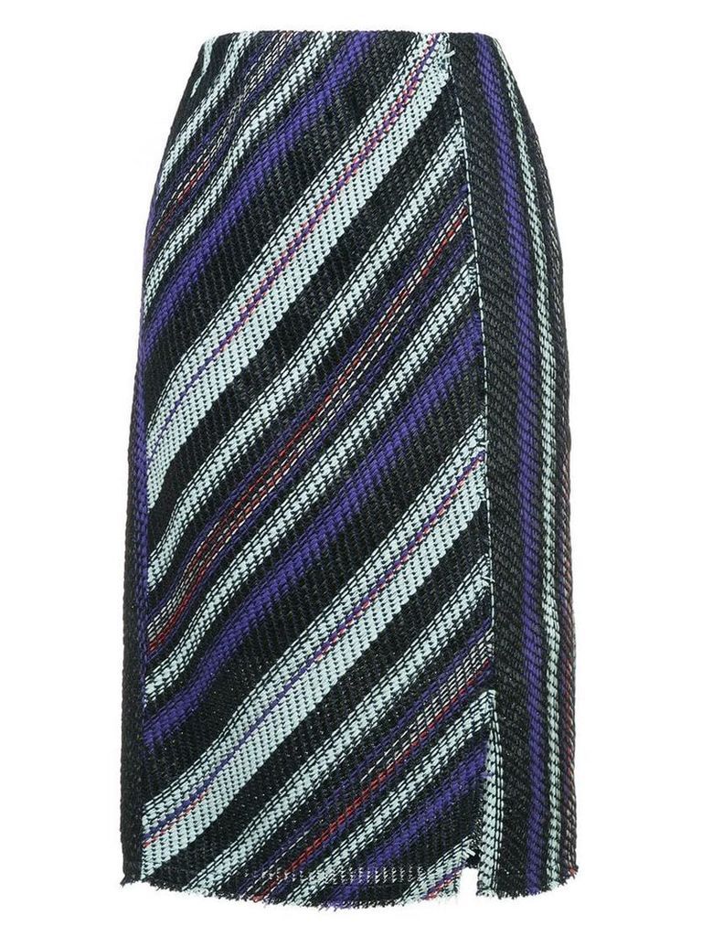 Coohem striped tweed pencil skirt - Blue