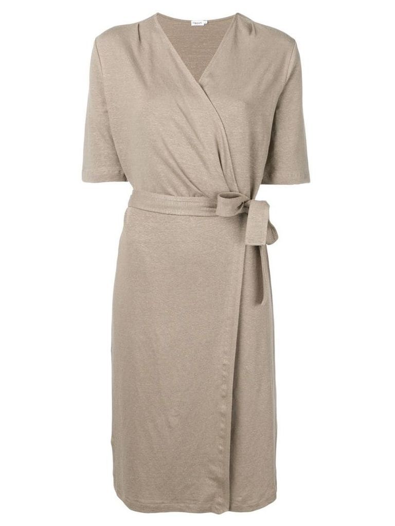 Filippa-K short-sleeve wrap dress - Neutrals
