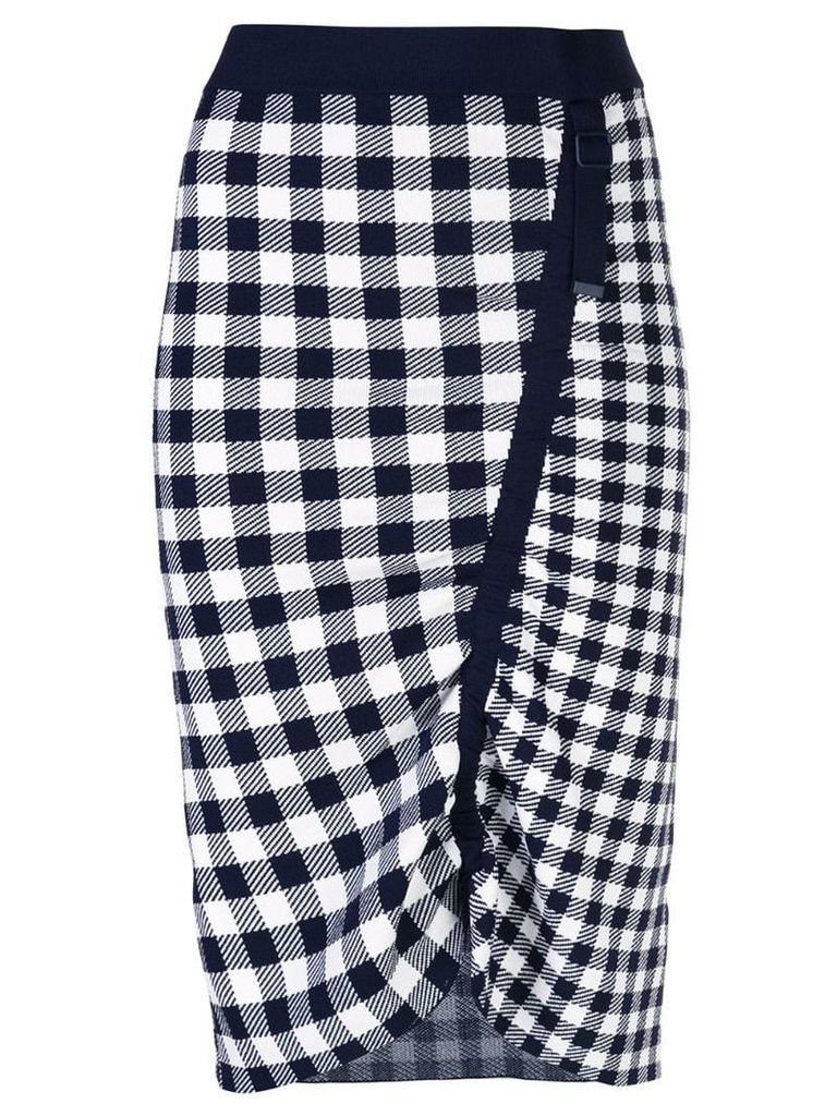 Jonathan Simkhai gingham asymmetric pencil skirt - Black