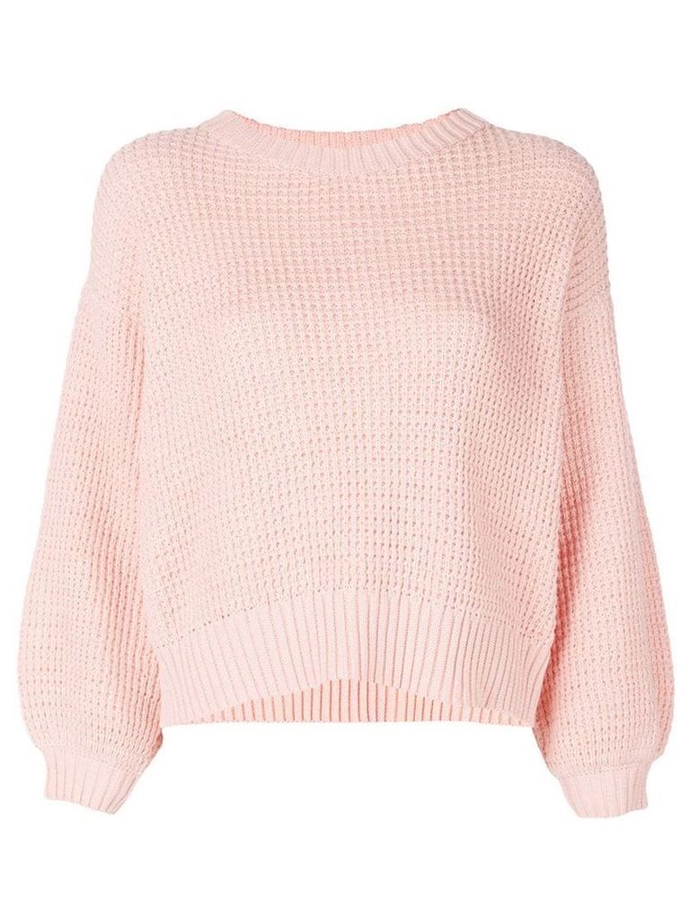 I Love Mr Mittens waffle knitted jumper - Pink