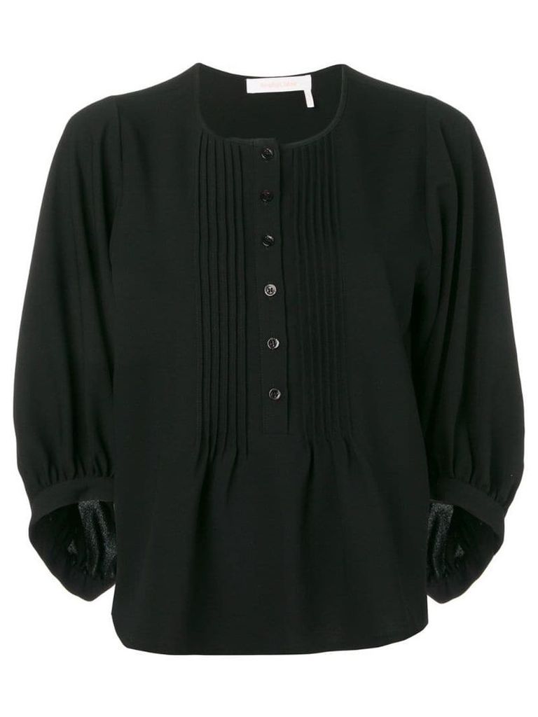 See By Chloé pleated bib blouse - Black