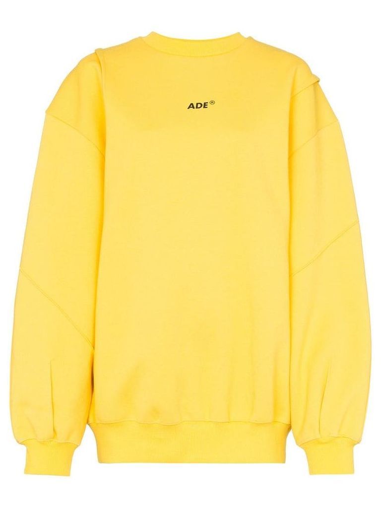 Ader Error logo-print oversized cotton-blend sweatshirt - Yellow