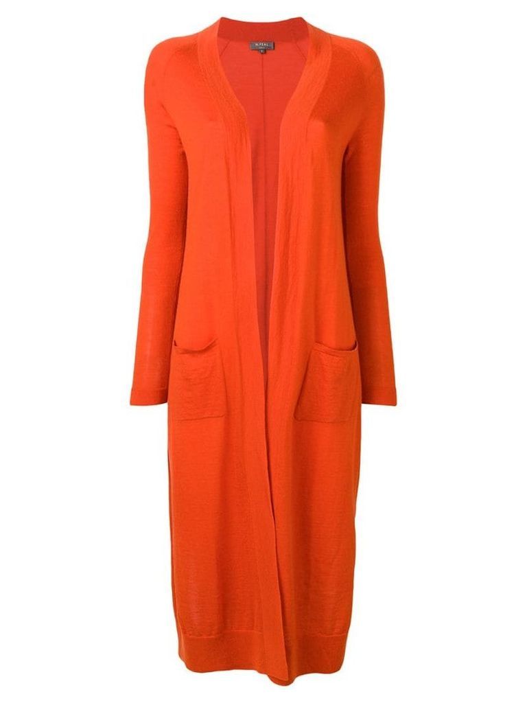 N.Peal long open front cardigan - Orange