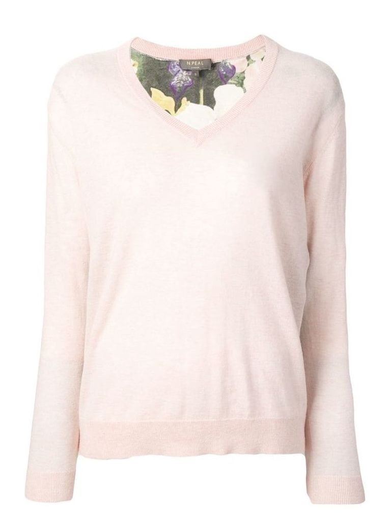 N.Peal Printed Back Sweater - Pink