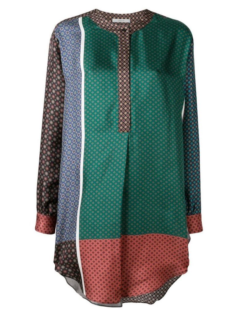 Dusan scarf print asymmetric blouse - Green