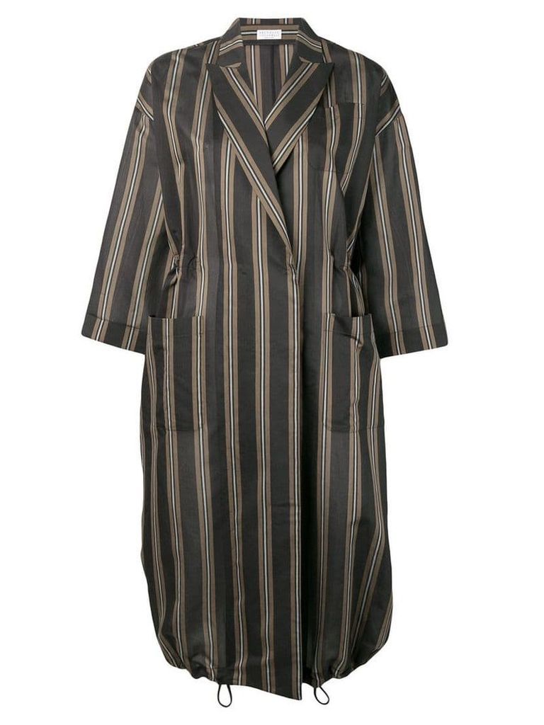 Brunello Cucinelli striped coat - Grey
