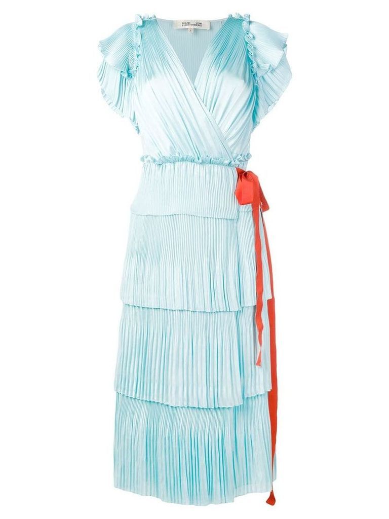 Diane von Furstenberg Sasha pleated ruffle wrap dress - Blue