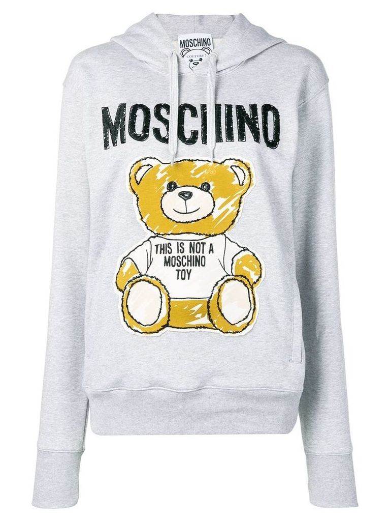Moschino brushstroke Teddy Bear hoodie - Grey