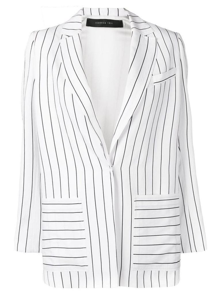 Federica Tosi striped blazer - White