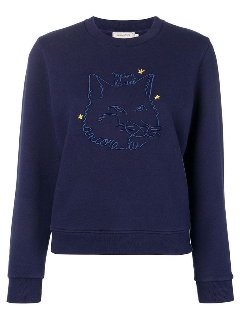 Maison Kitsuné embroidered Fox sweatshirt - Blue