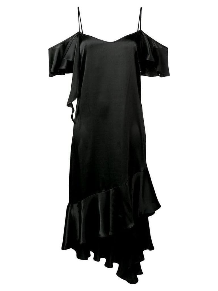 Semicouture off shoulder drape dress - Black