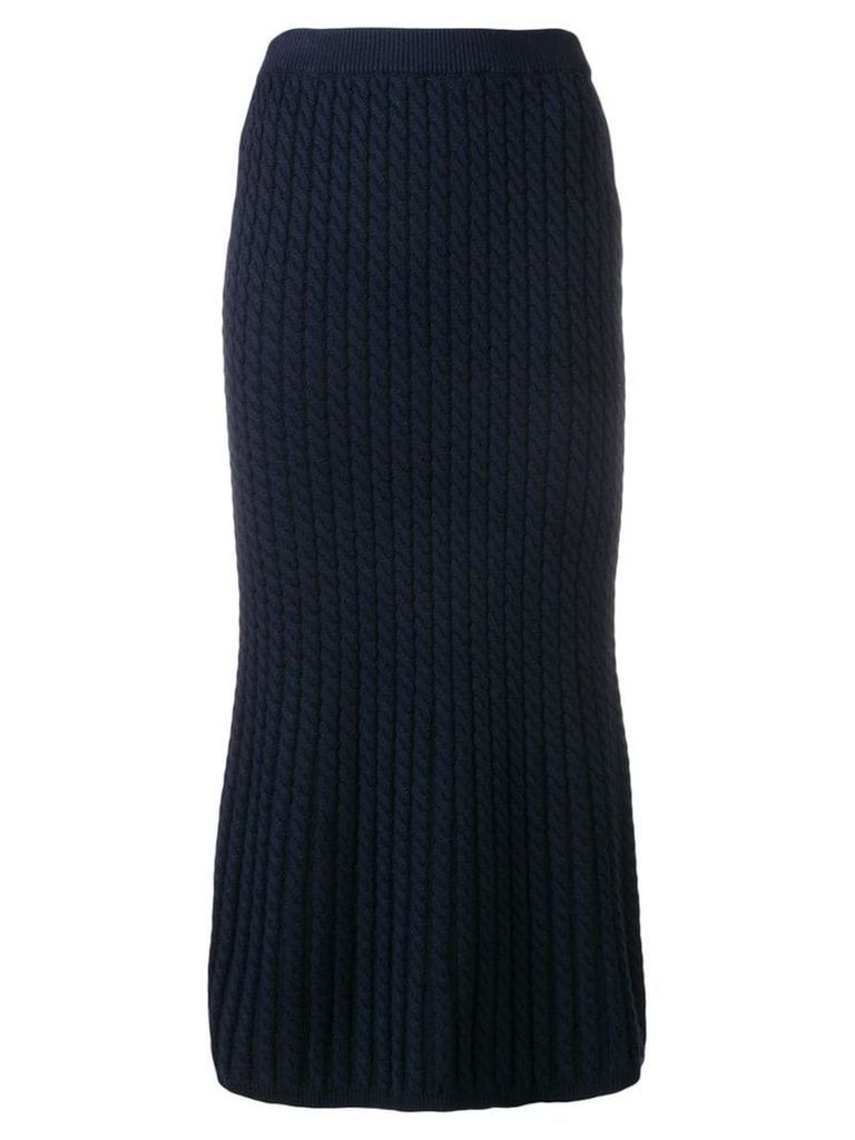 Alessandra Rich cable knit tube skirt - Blue