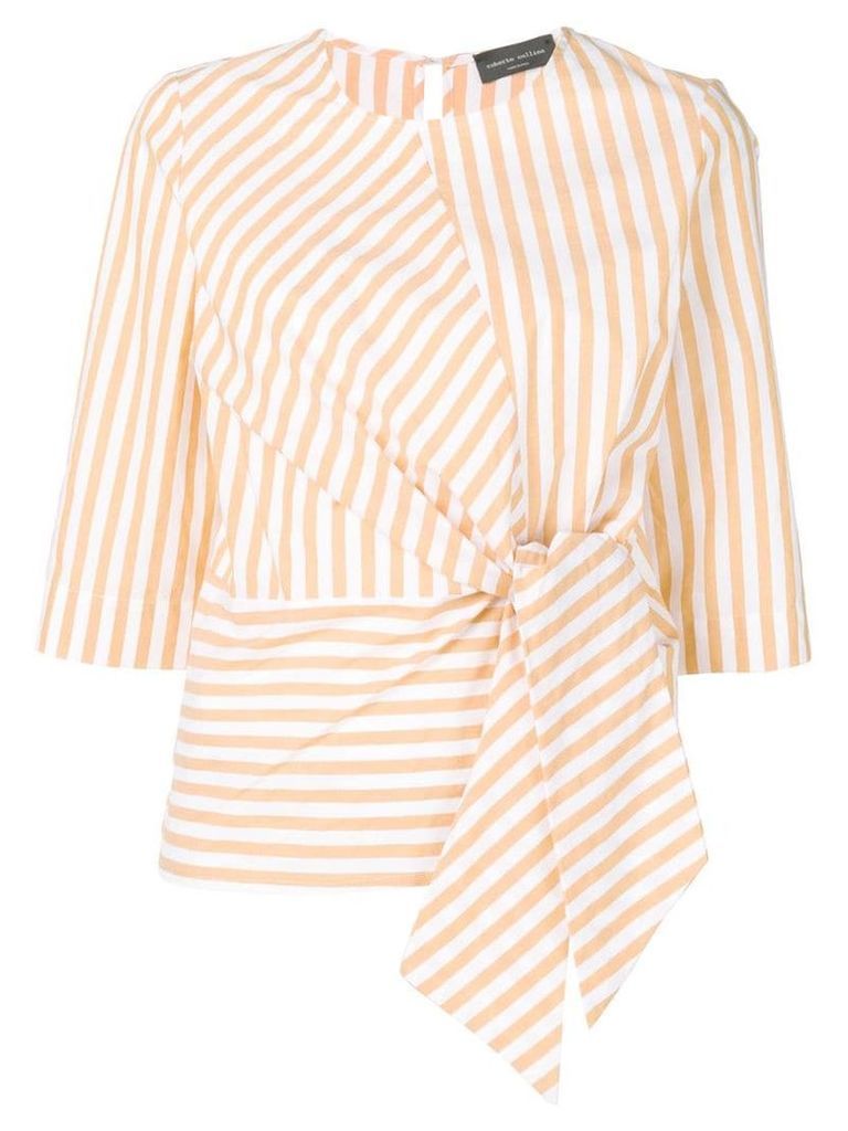Roberto Collina striped knot blouse - Orange