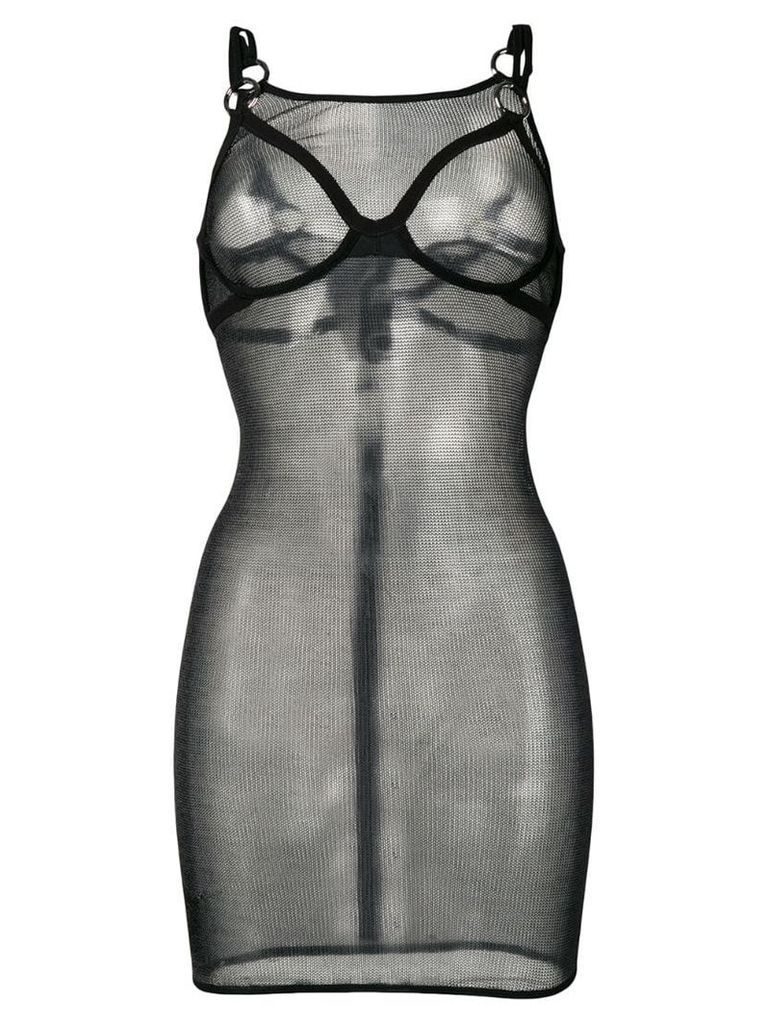 Unravel Project sheer fitted dress - Black