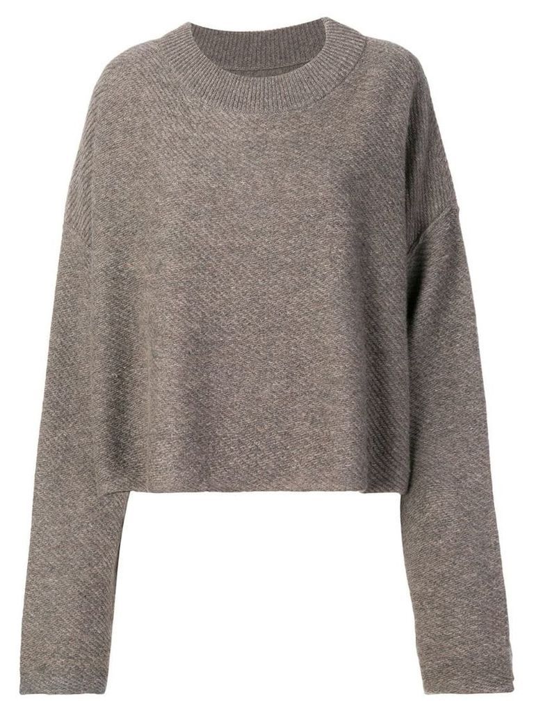 RtA cashmere cropped sweater - Neutrals