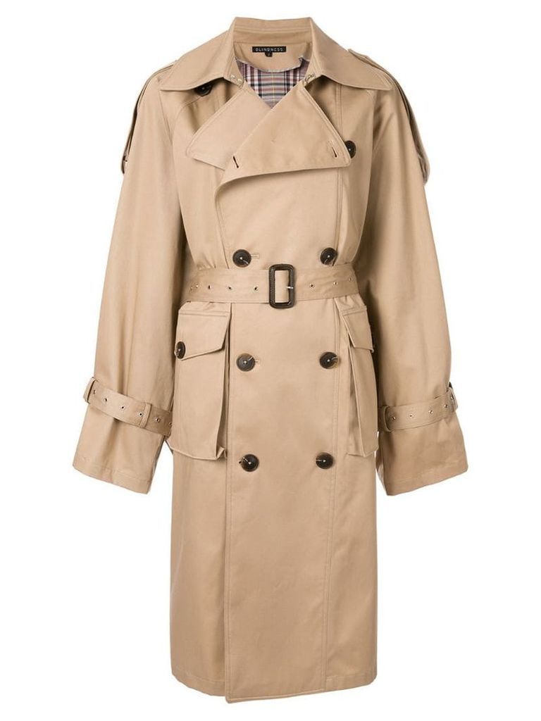 Blindness oversized trench coat - Brown