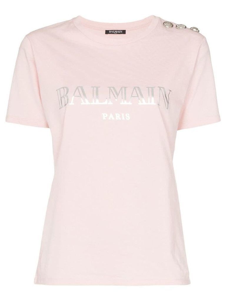 Balmain logo print T-shirt - Pink