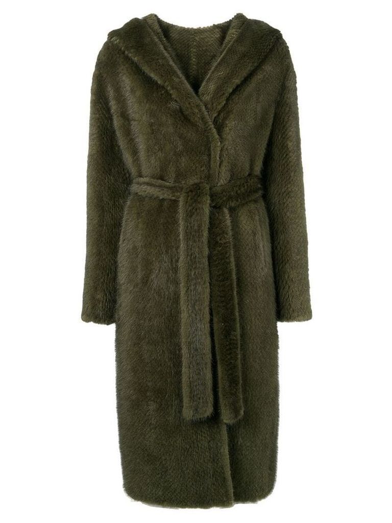 Liska hooded midi coat - Green
