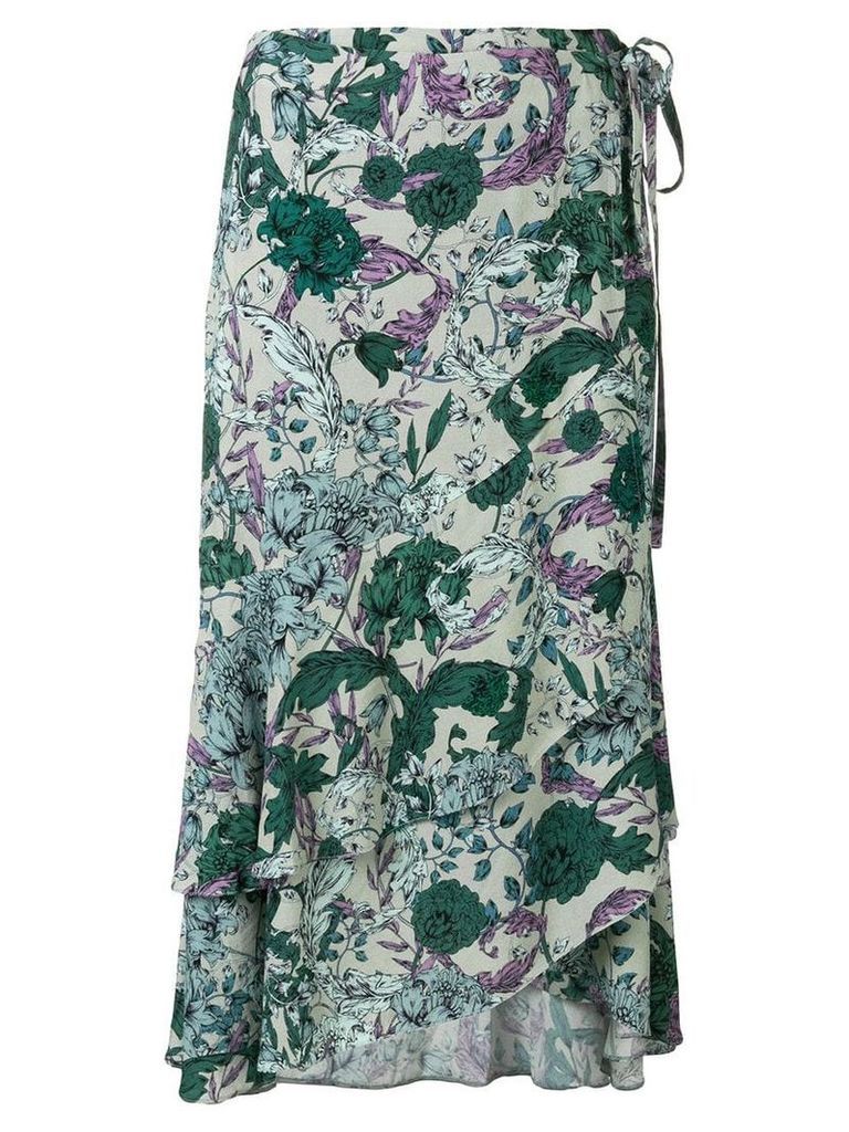Dagmar floral asymmetric skirt - Green