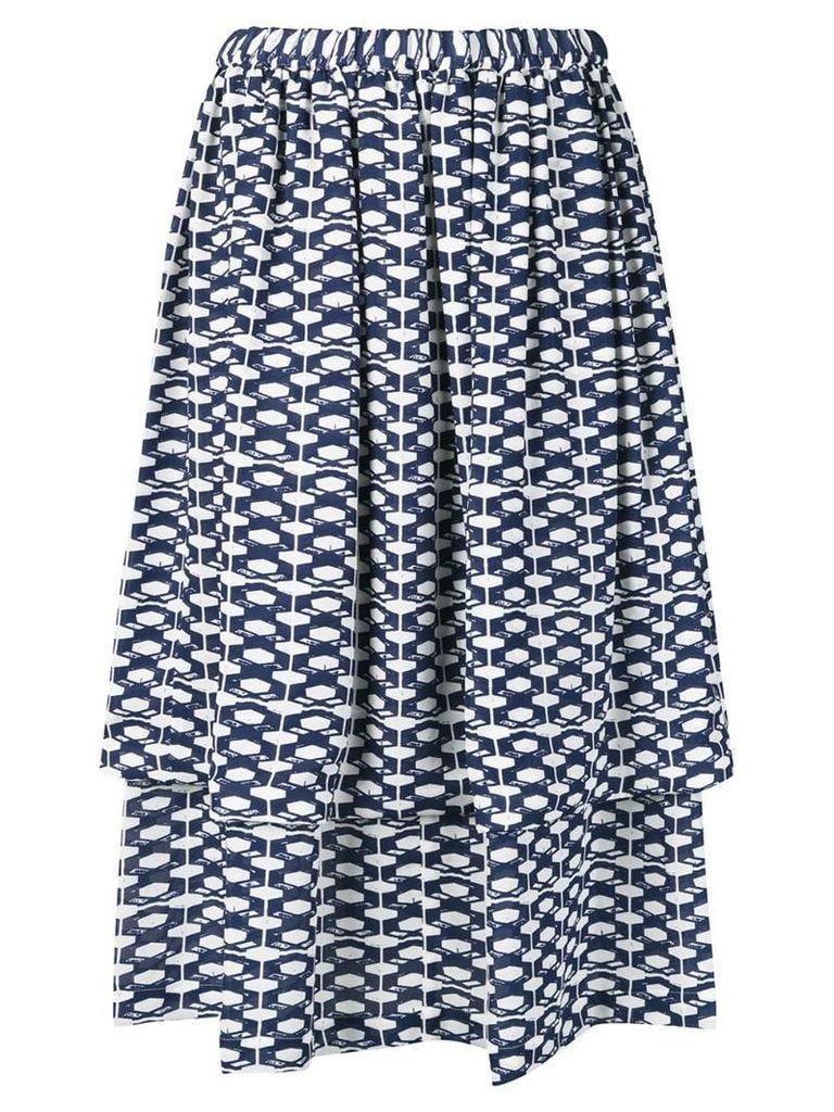 Comme Des Garçons geometric print skirt - Blue
