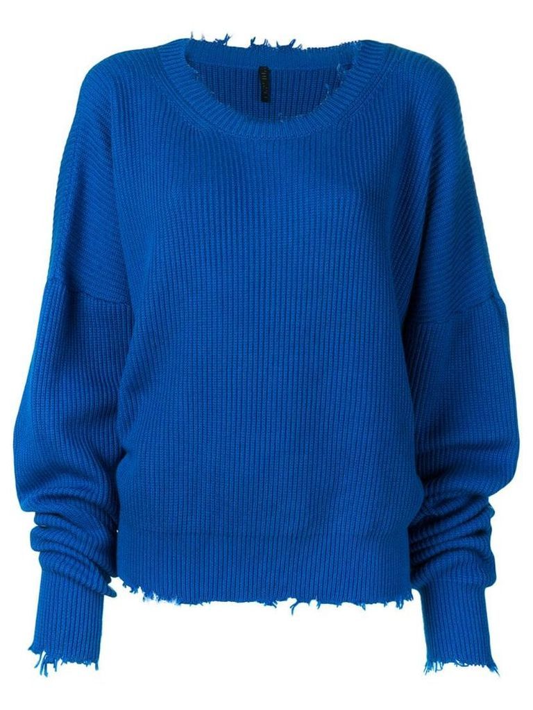 Unravel Project distressed ribbed jumper - Blue