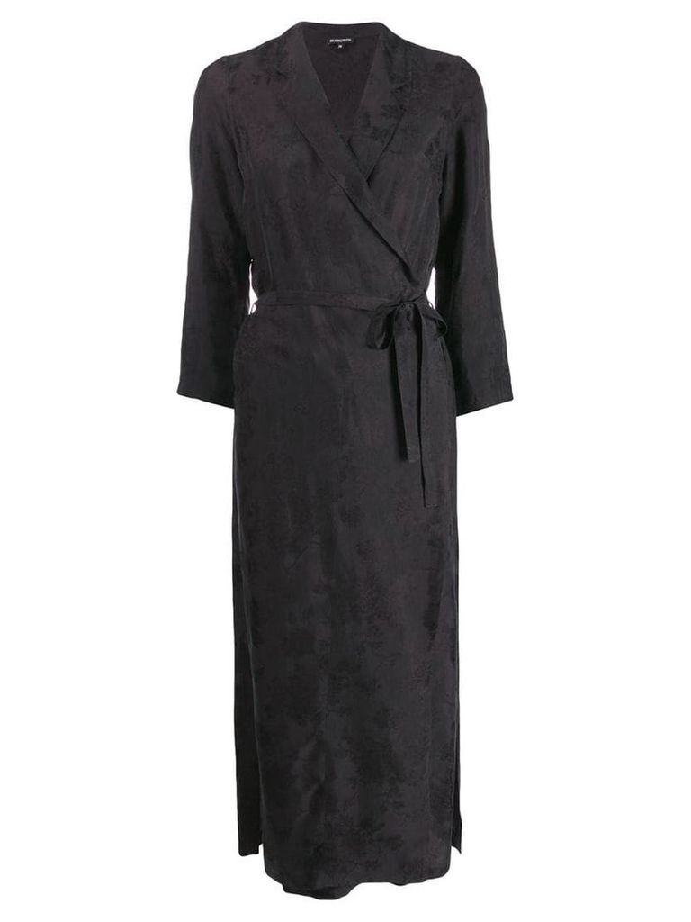 Ann Demeulemeester long-sleeve wrap midi dress - Black