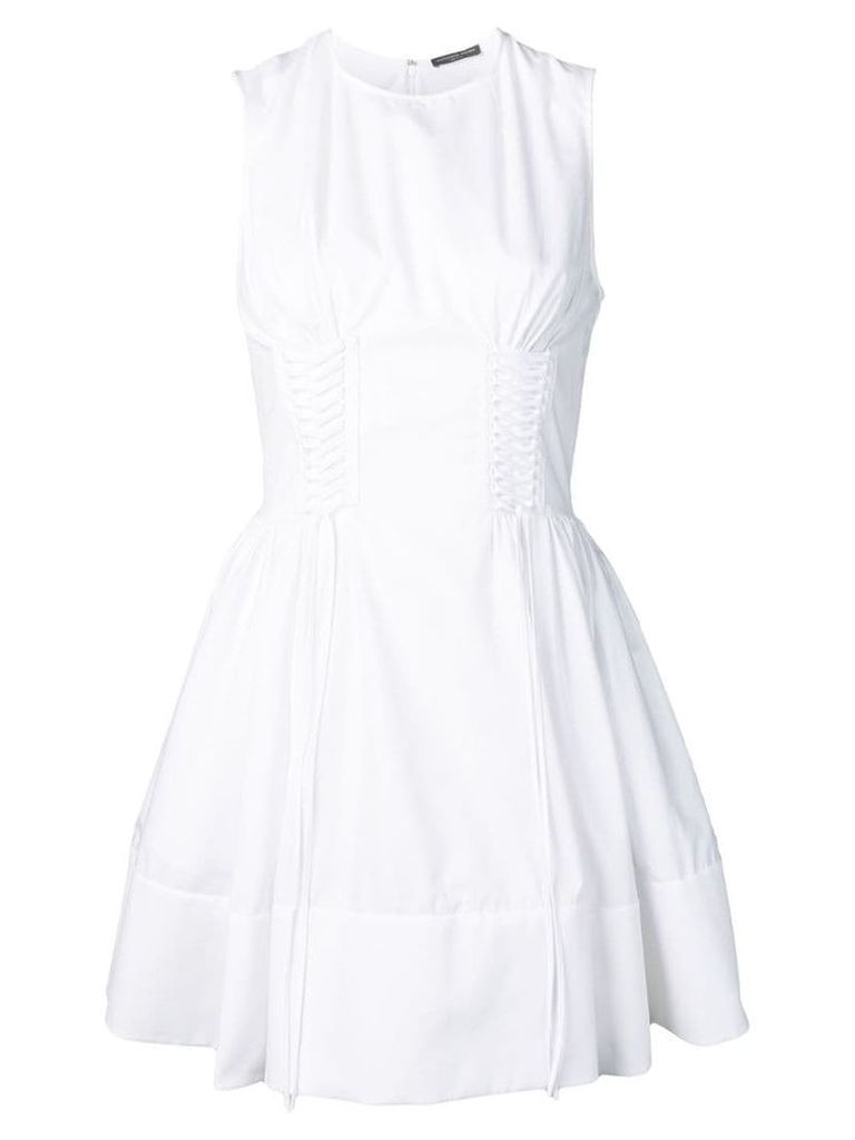Alexander McQueen drawcord detailed sleeveless dress - White