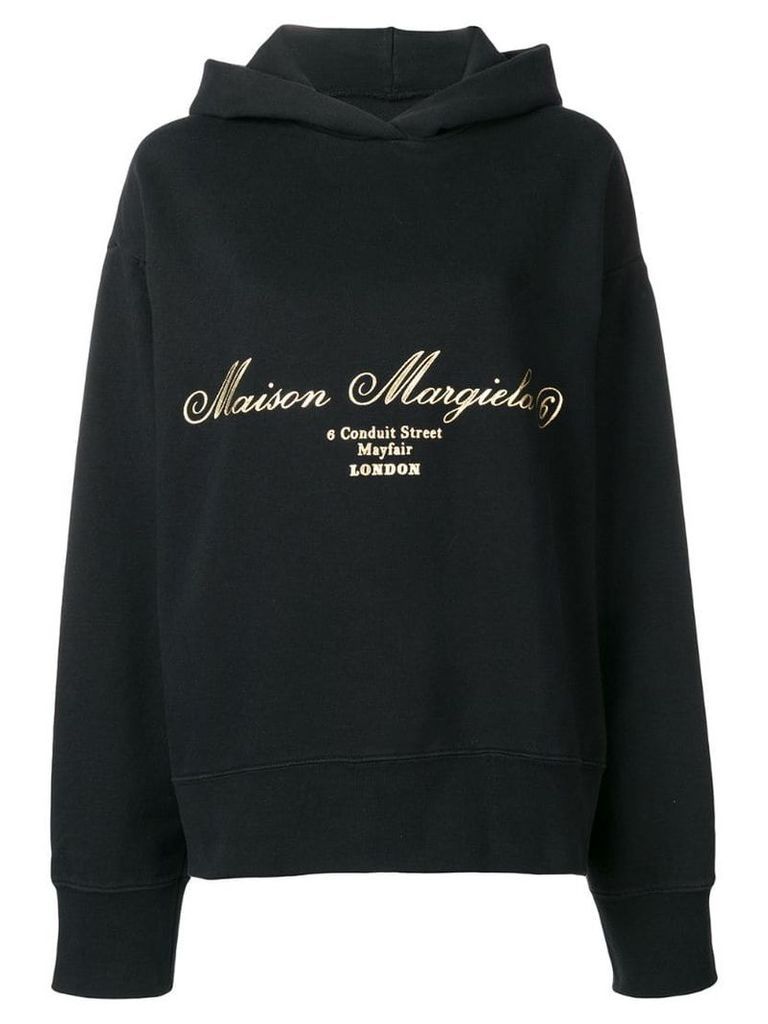 Mm6 Maison Margiela ribbon drawstring hoodie - Black