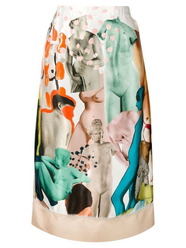 Marni patchwork skirt - Neutrals
