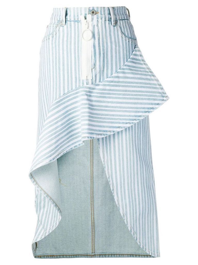 Off-White striped asymmetric skirt - Blue