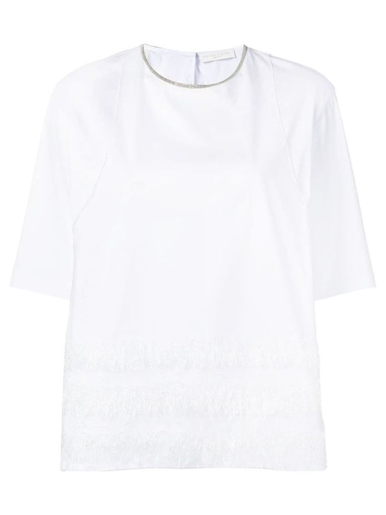 Fabiana Filippi fringe trimmed T-shirt - White