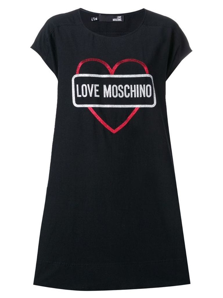 Love Moschino Heart logo print T-shirt dress - Black