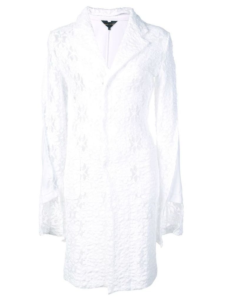 Comme Des Garçons floral lace deconstructed coat - White