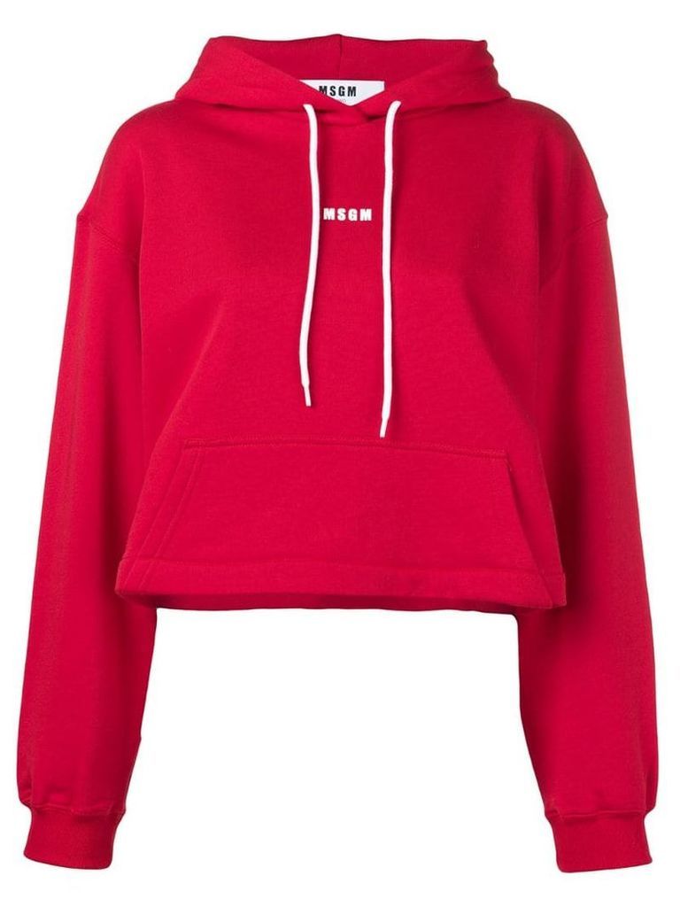 MSGM contrast logo hoodie - Red